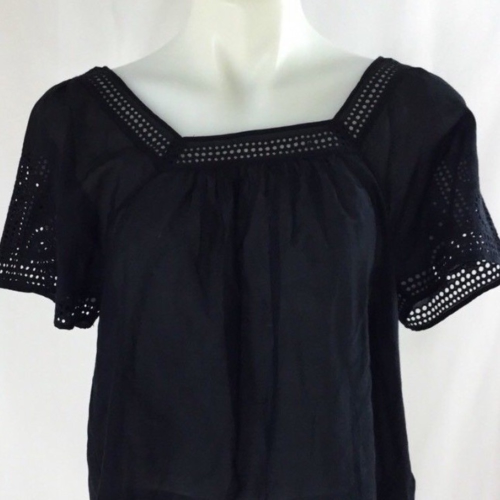 J. Crew Eyelet Short Sleeve Blouse Shirt Top